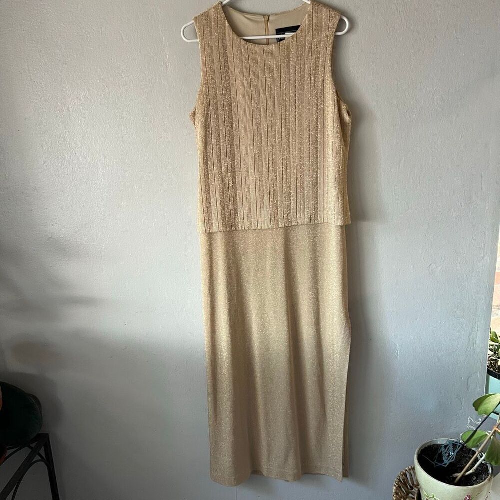Alex Evenings Womens Gown Size 14 Mock 2 Piece Sleeveless Maxi Dress Shimmery